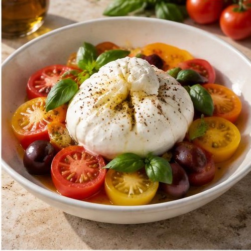 Illustrative Burrata & Pomodori