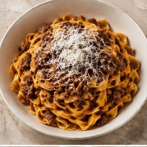 Illustrative Fettuccine Bolognese