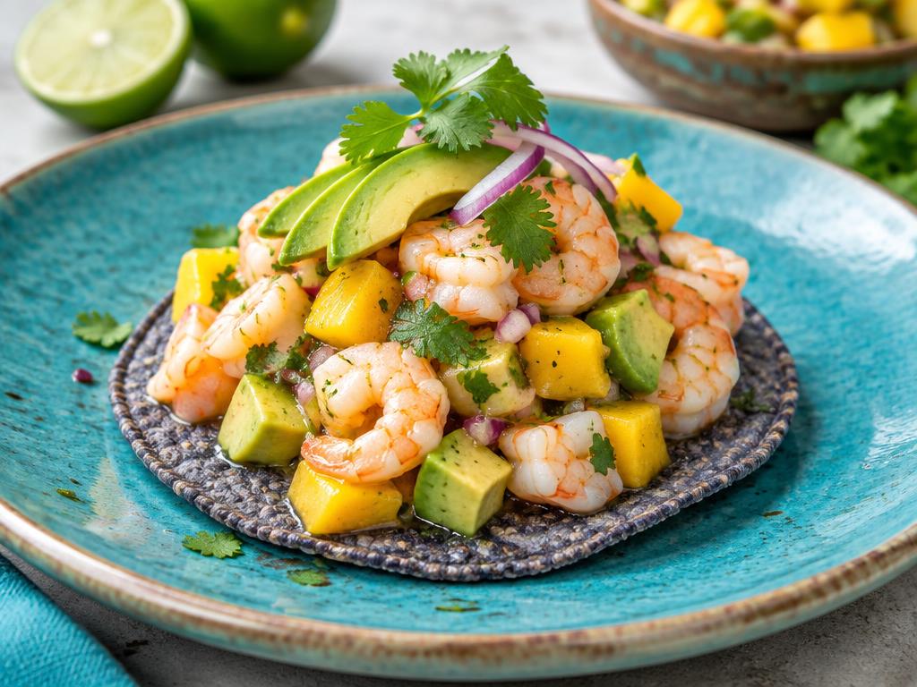 Illustrative Passionfruit & Mango Shrimp Ceviche*